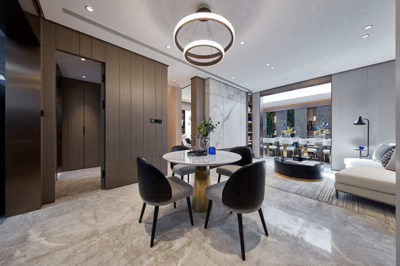 现代简约客厅与餐厅设计图片