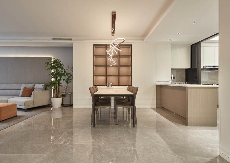 现代简约客厅与餐厅设计图片