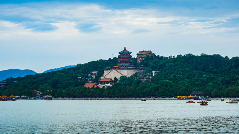 颐和园湖畔风光图片