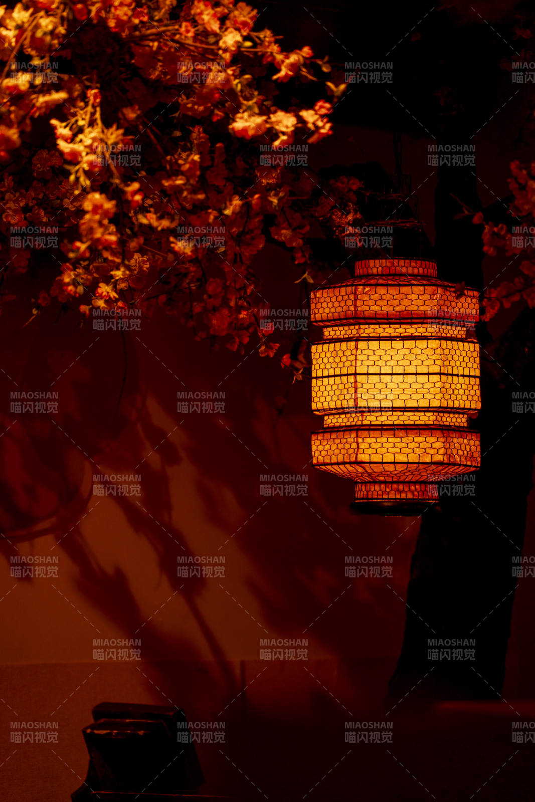 灯笼映花影 夜色暖如春图片