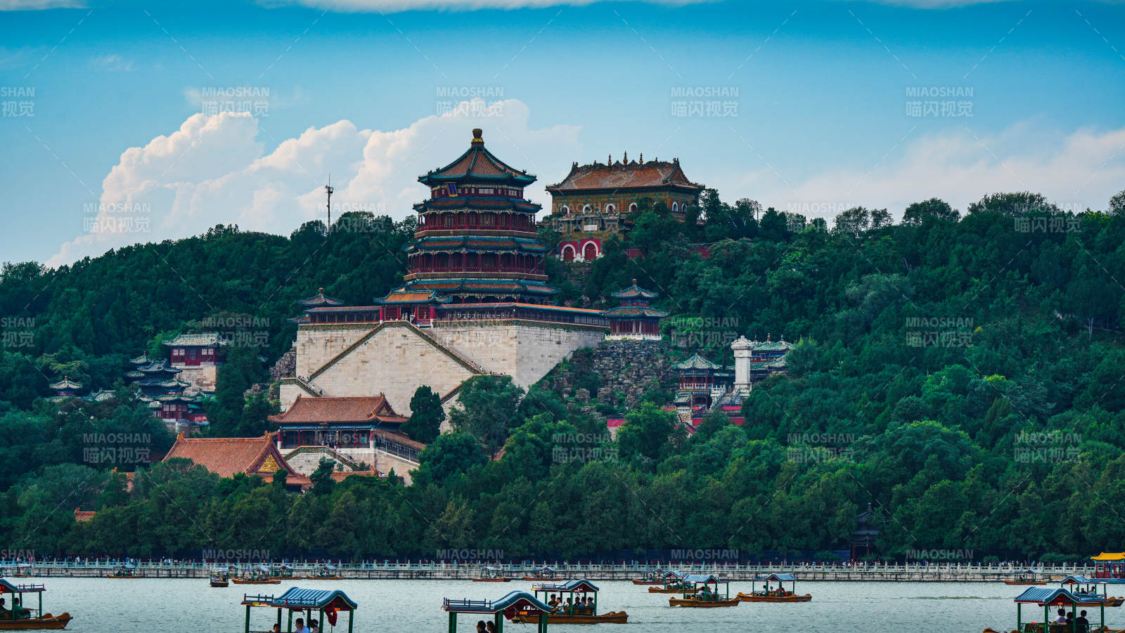 颐和园山水风光图图片