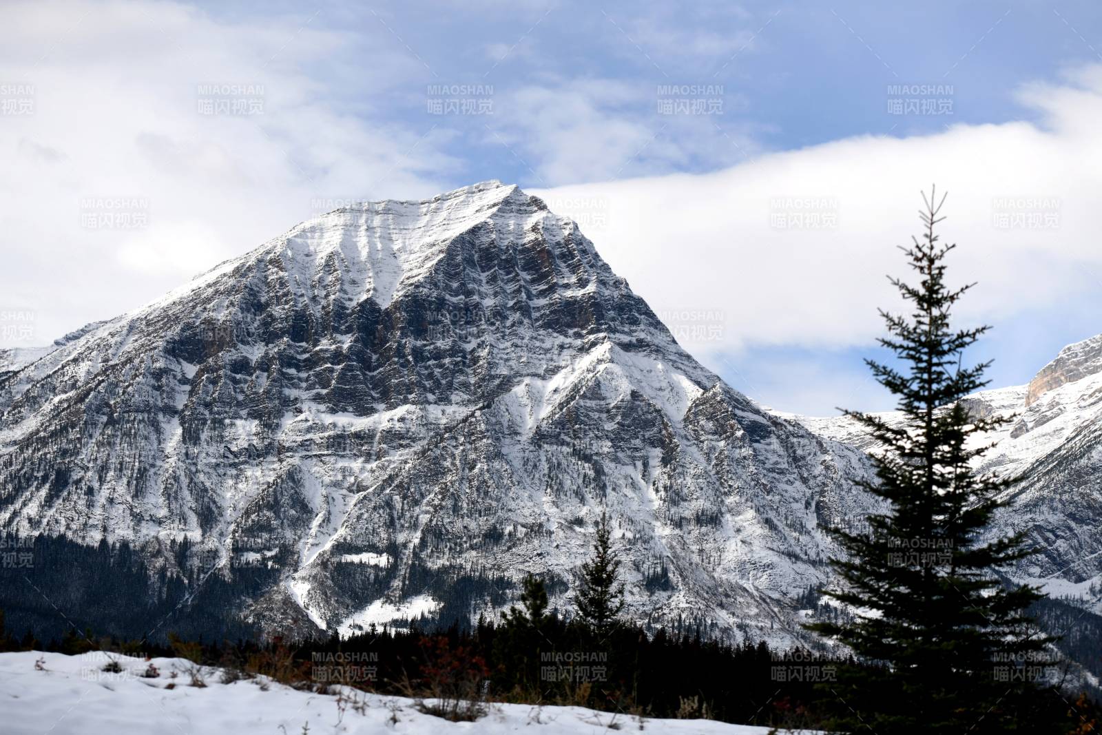 雪山之巅 冬日静谧图片