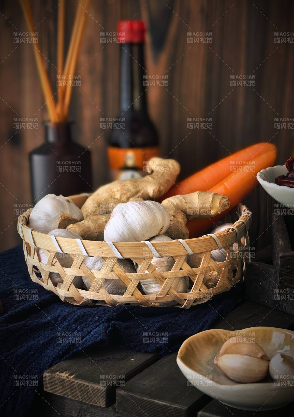 厨房食材篮子静物图图片