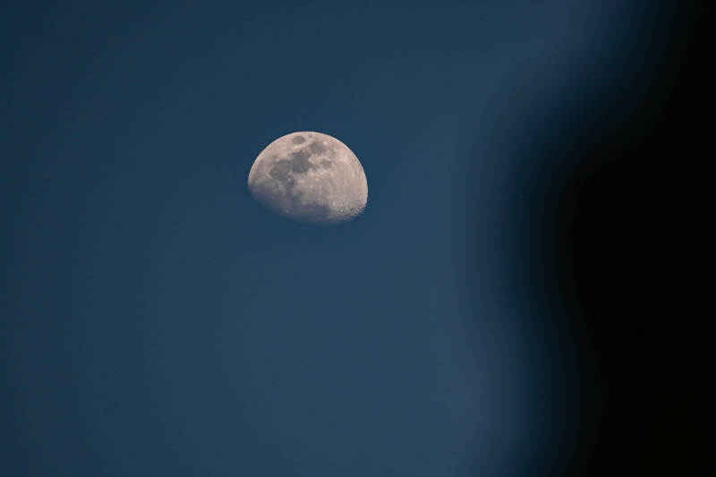 夜空中的弯月图片