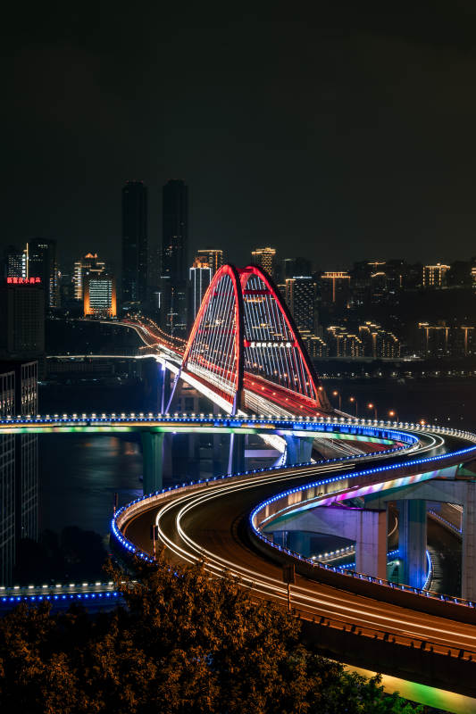  重庆菜园坝长江大桥夜景图片