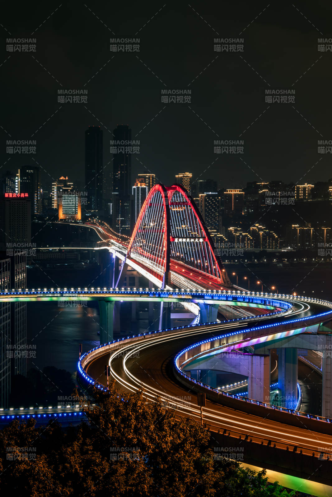  重庆菜园坝长江大桥夜景图片