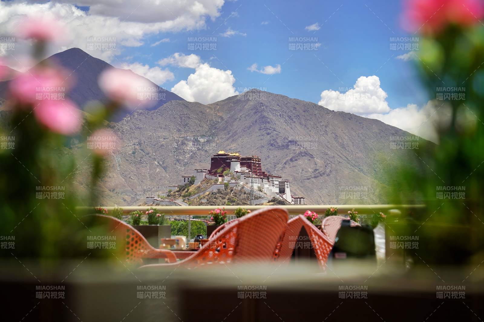 布达拉宫远眺图图片