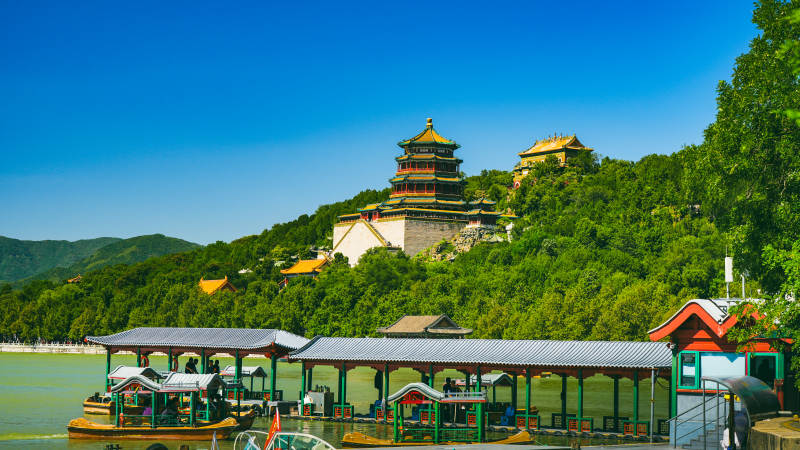 颐和园湖畔风光图片