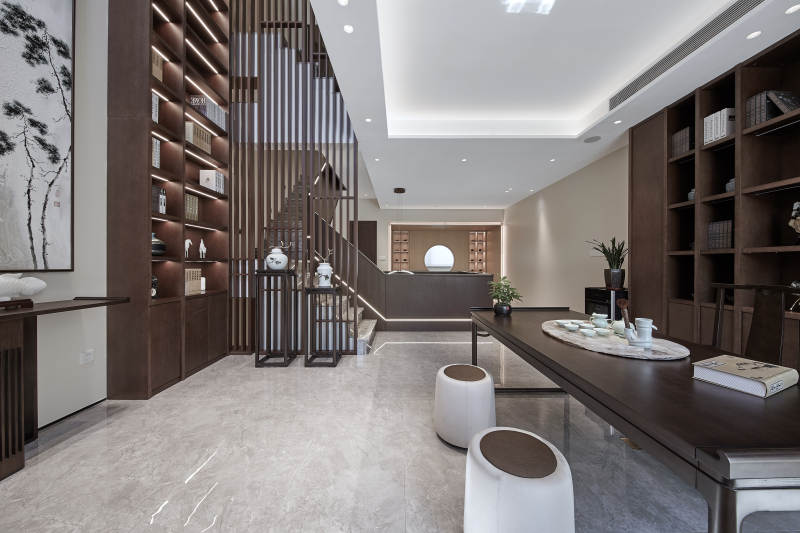 现代中式书房设计图片