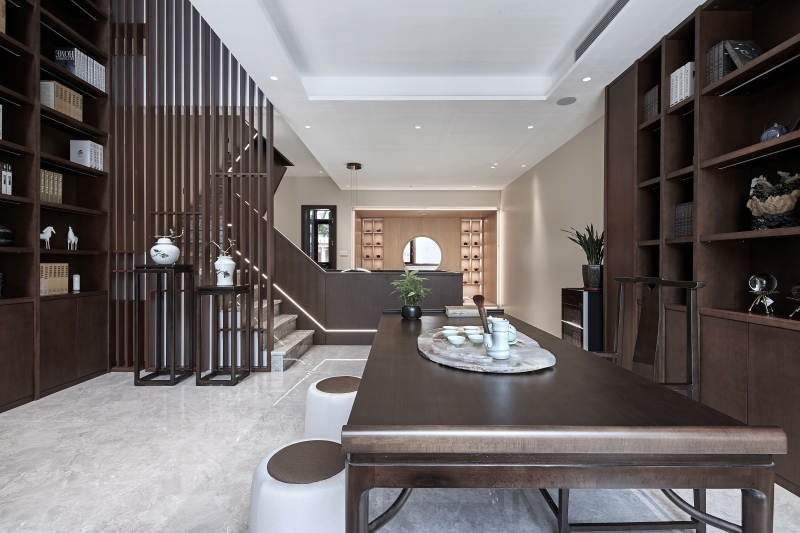 现代中式书房设计图片