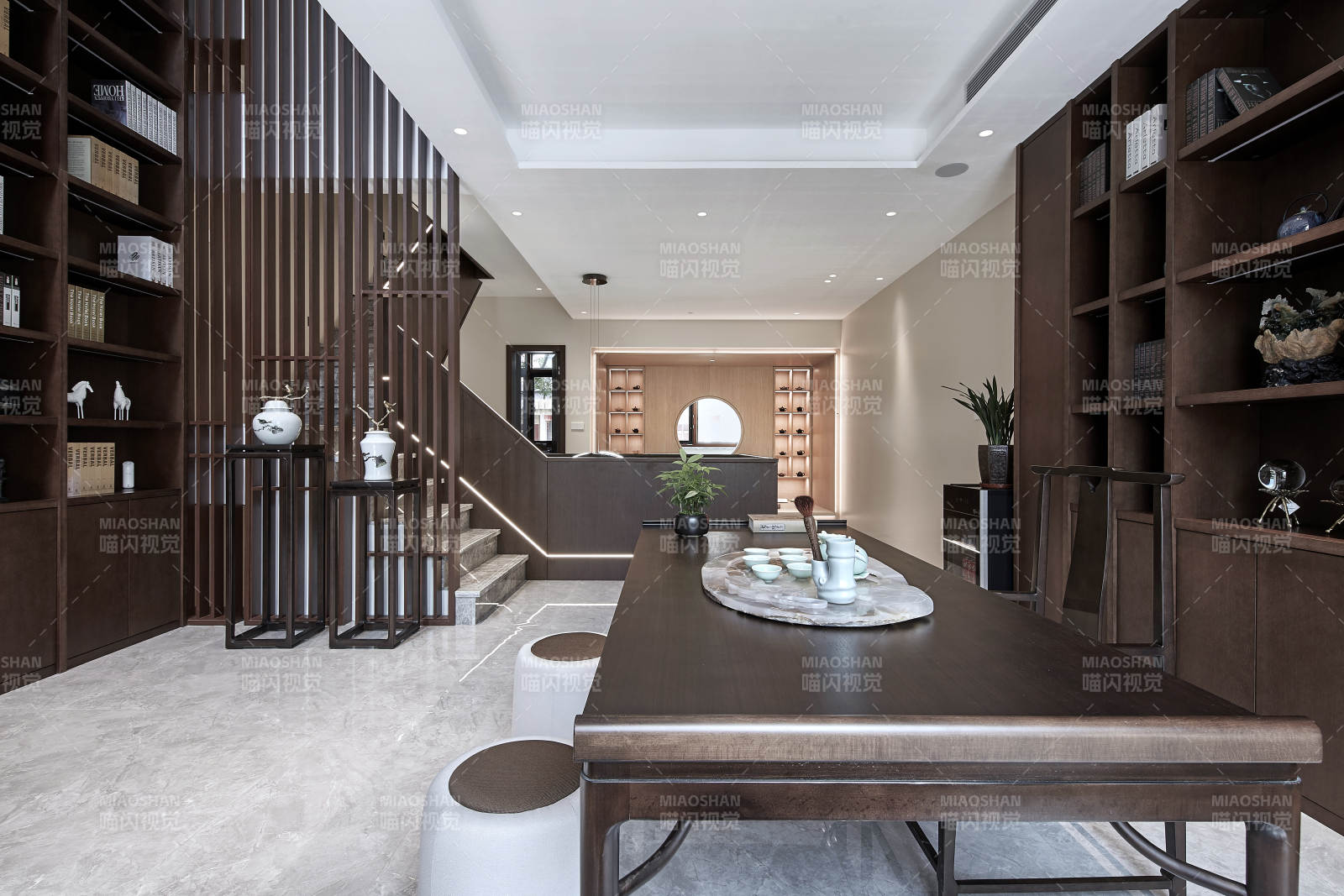 现代中式书房设计图片