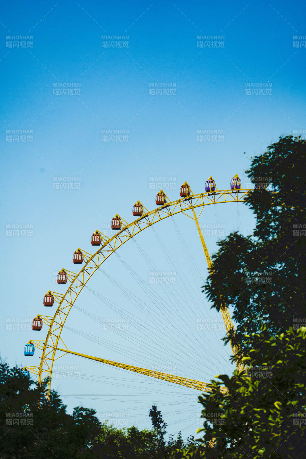 蓝天下的摩天轮-石家庄动物园图片