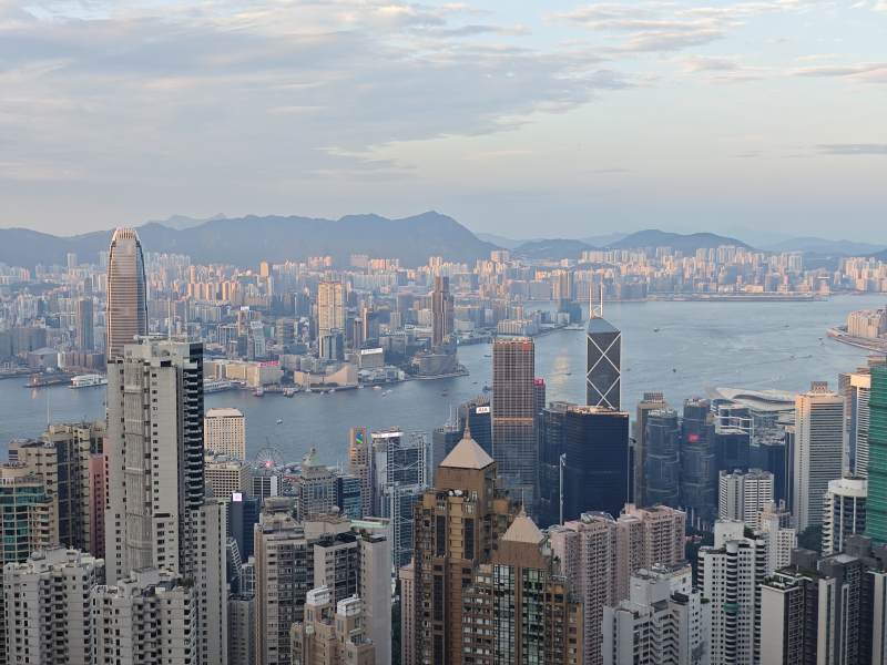 香港城市天际线全景图片