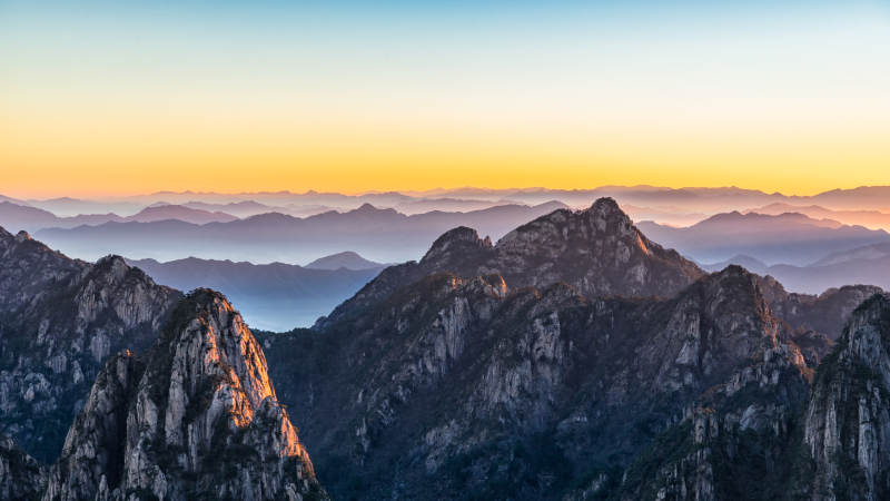 黄山日出群山朝霞图片