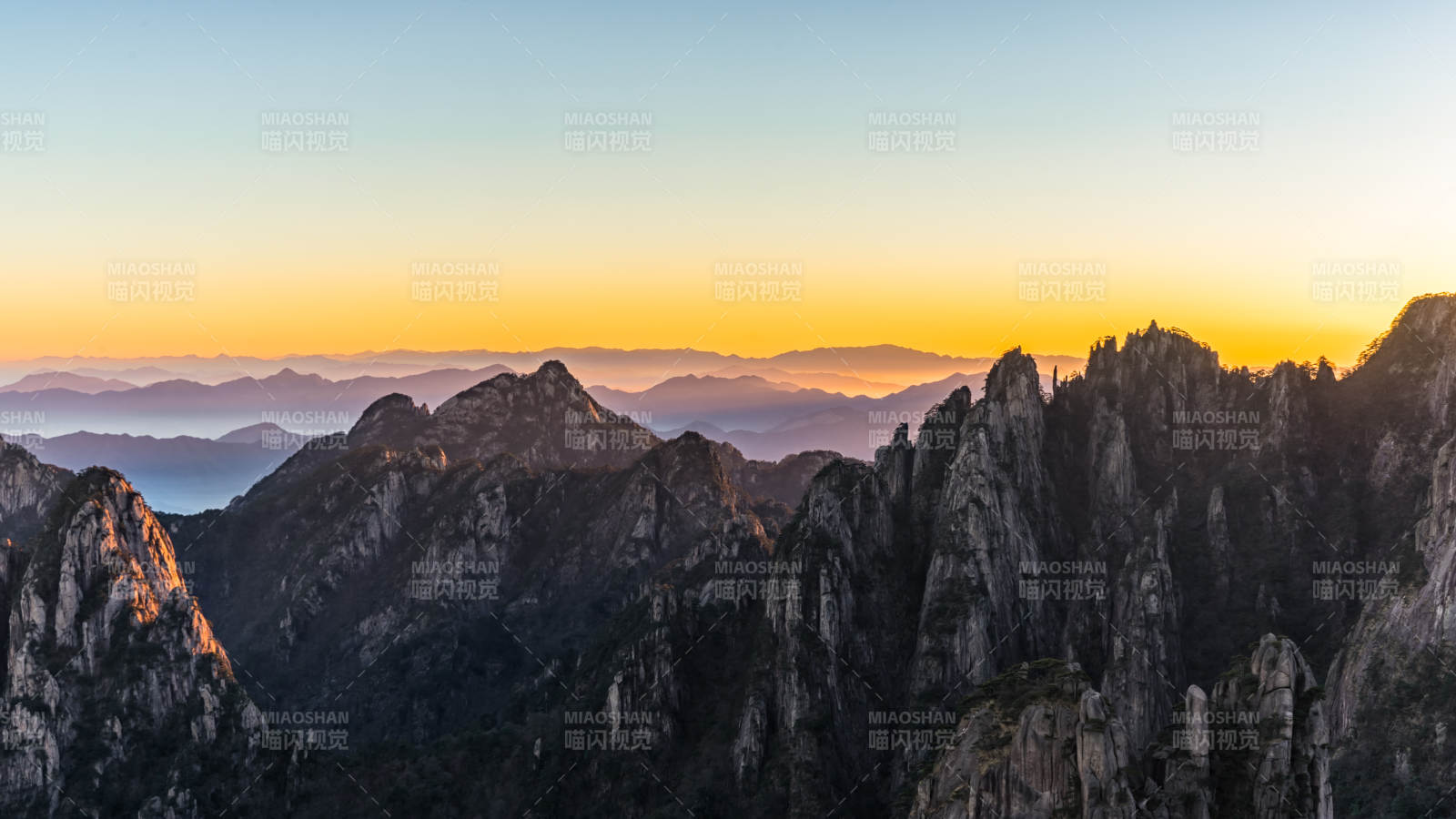 黄山日出朝霞图片