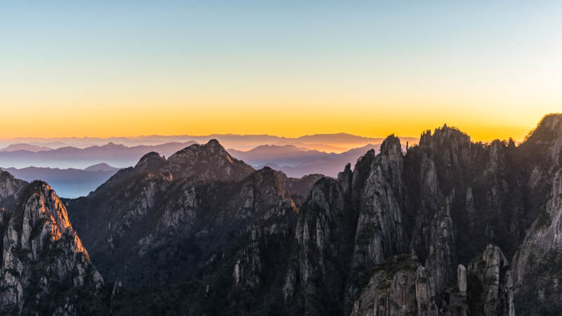 黄山日出朝霞图片