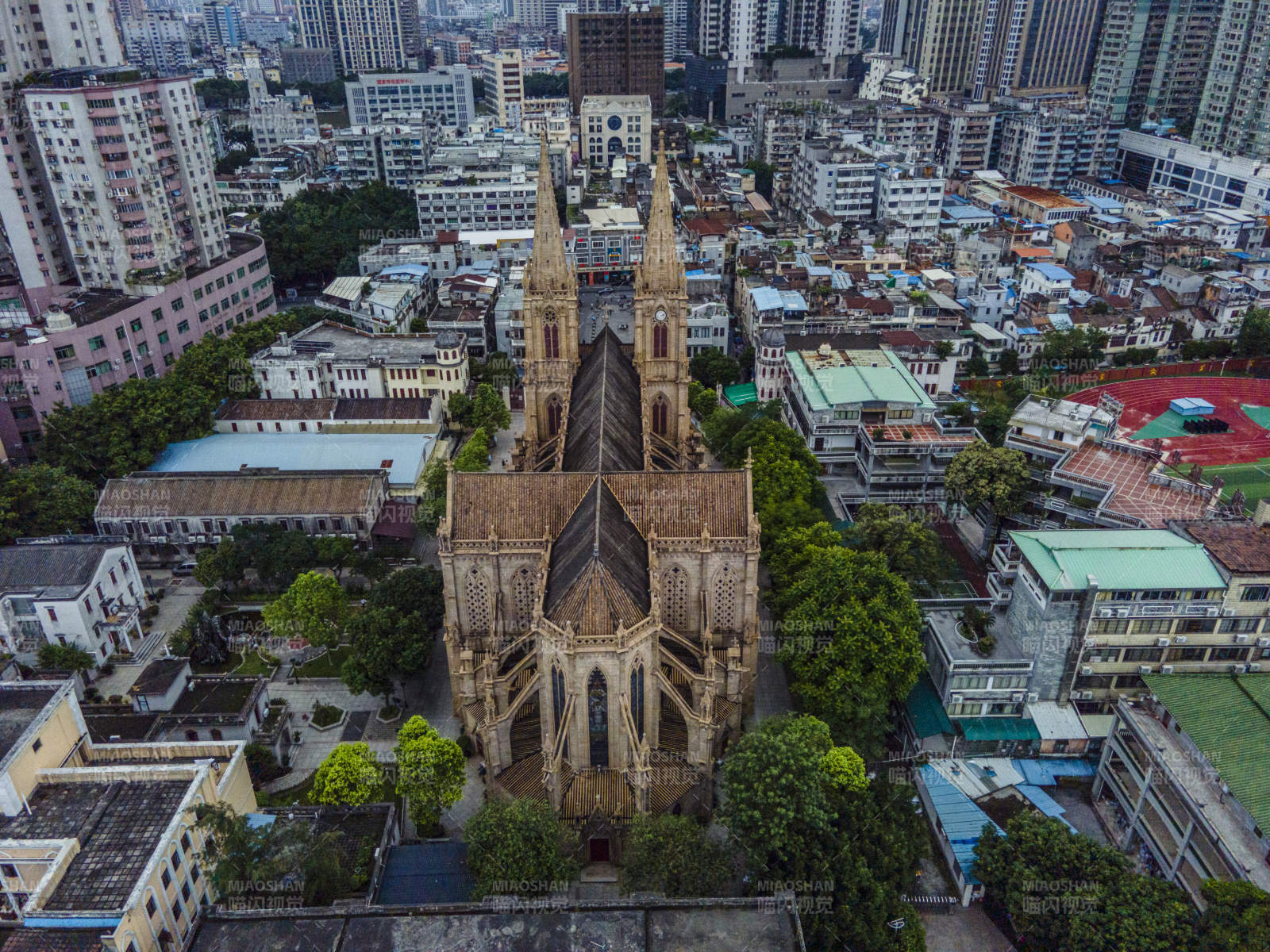 广州石室圣心大教堂俯拍 图片