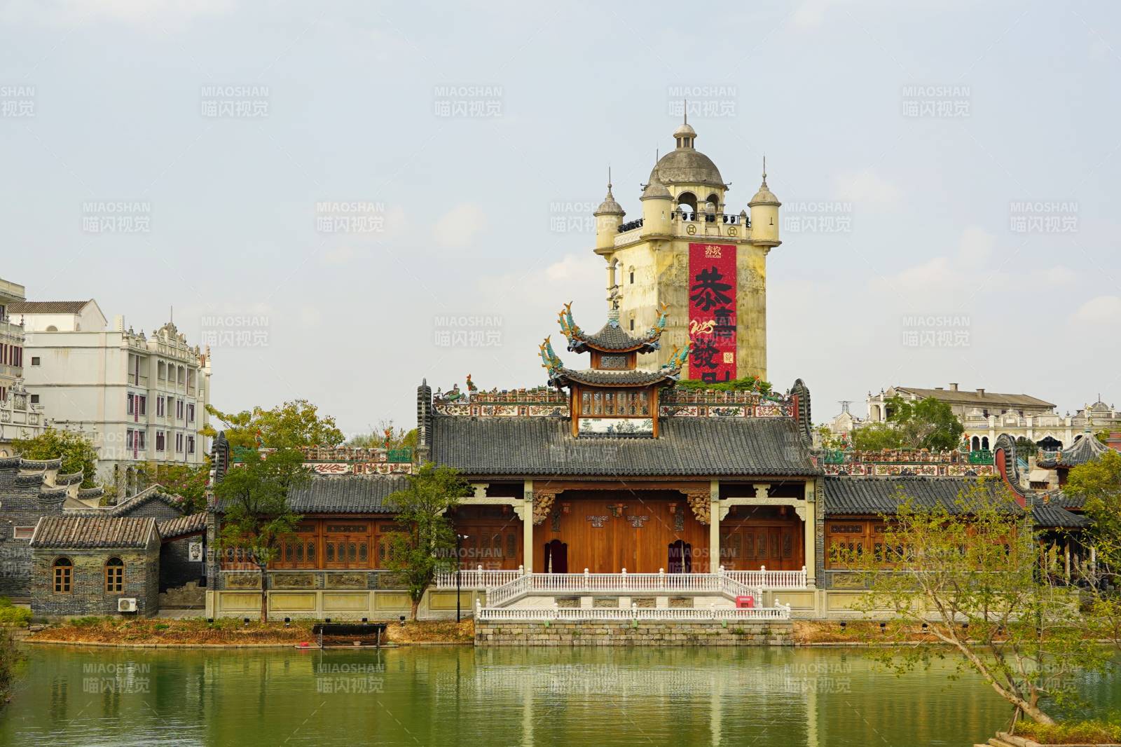 赤坎古镇·古塔映水 传统建筑风光图片