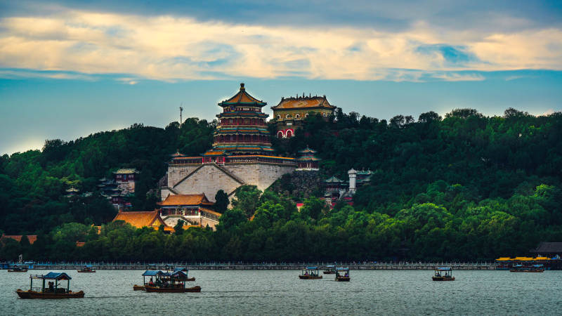 颐和园湖畔风光图片