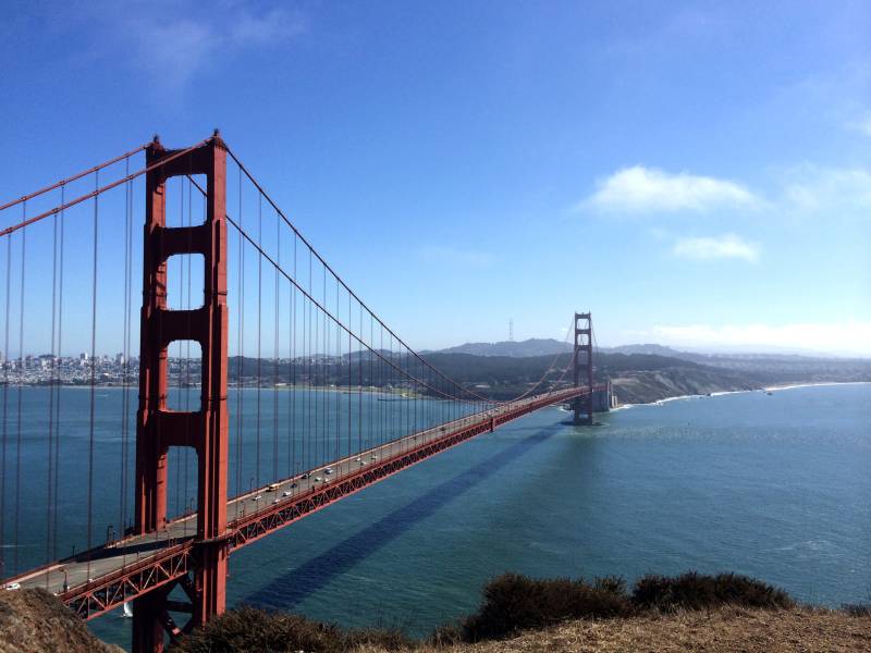 旧金山金门大桥晴空万里图片