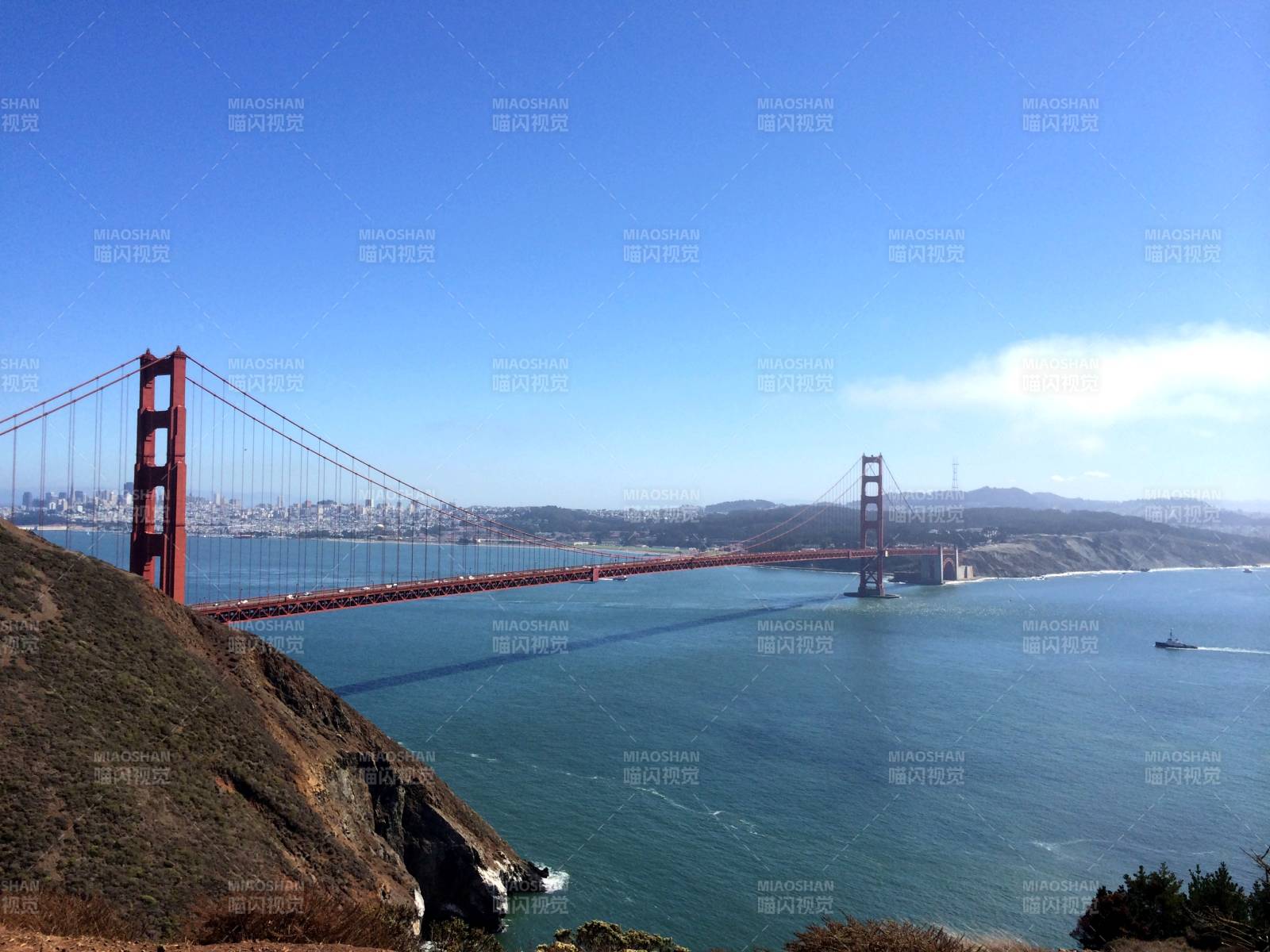 旧金山金门大桥晴日风光图片