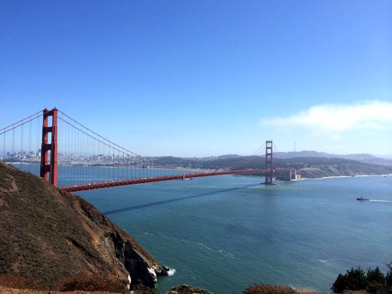 旧金山金门大桥晴日风光图片