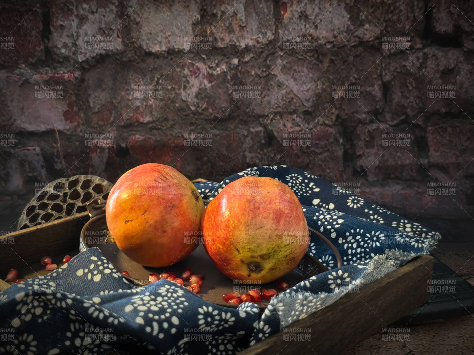 石榴静物图图片