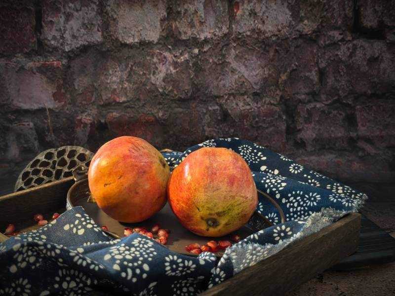 石榴静物图图片