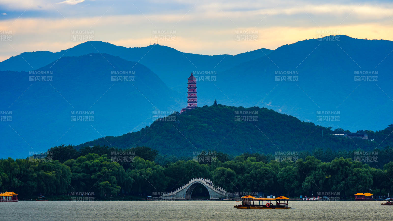 西湖美景 塔影山色图片
