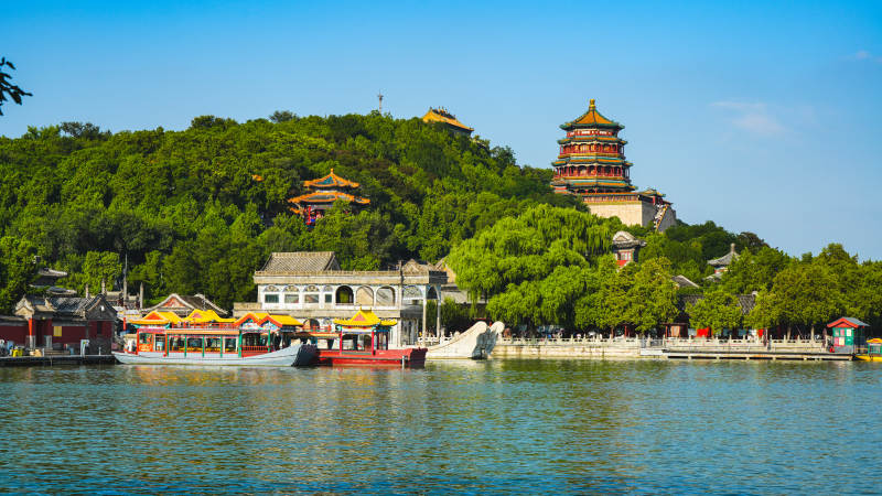 颐和园湖畔风光图片