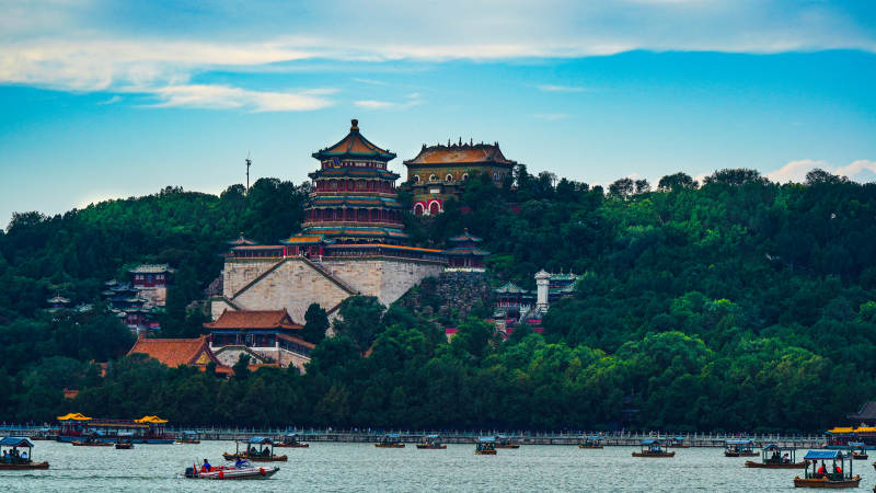 颐和园山水风光图图片