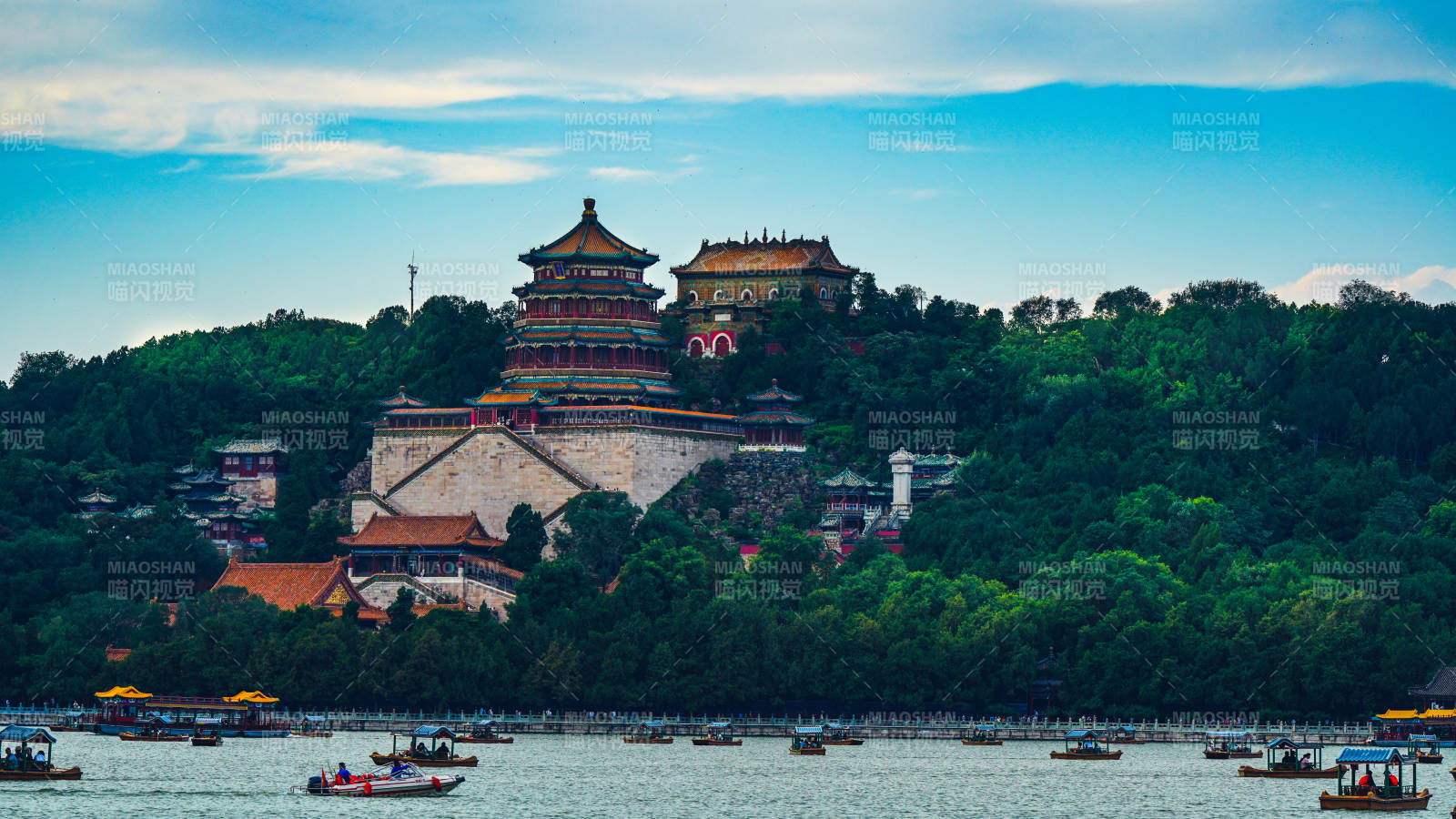 颐和园山水风光图图片