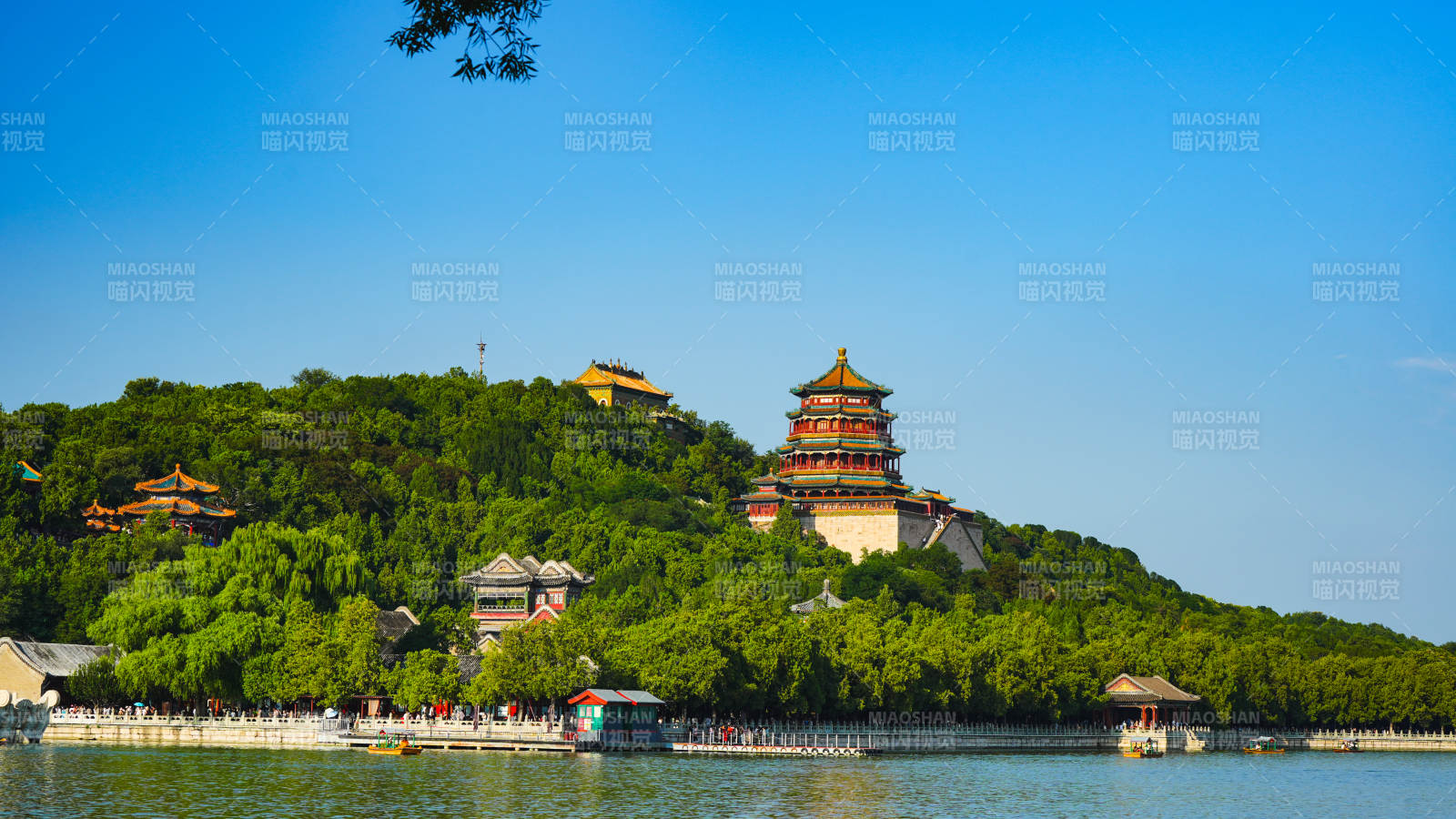 颐和园山水风光图图片