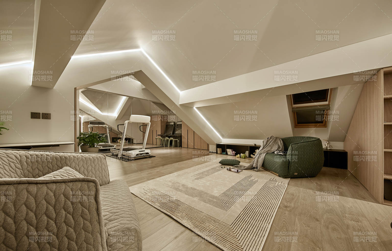 现代简约阁楼客厅设计图片