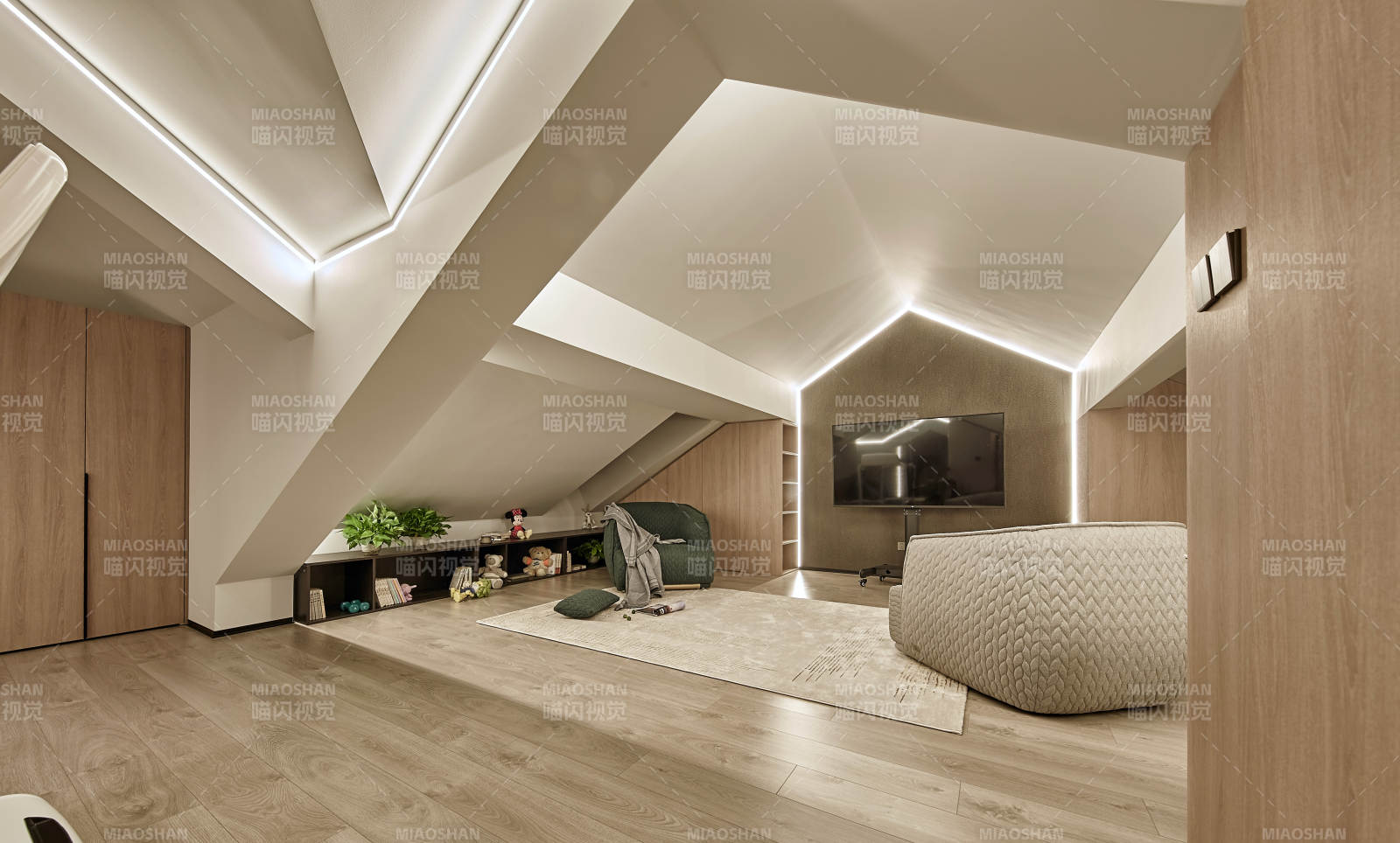 现代简约阁楼客厅设计图片