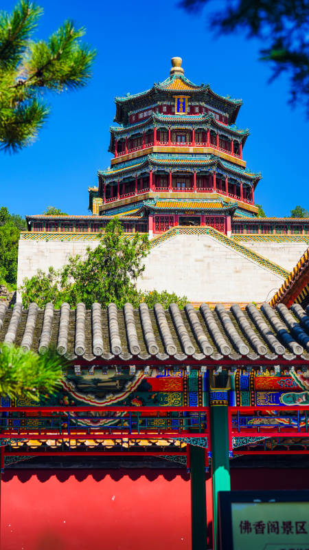 佛香阁塔楼风光图片