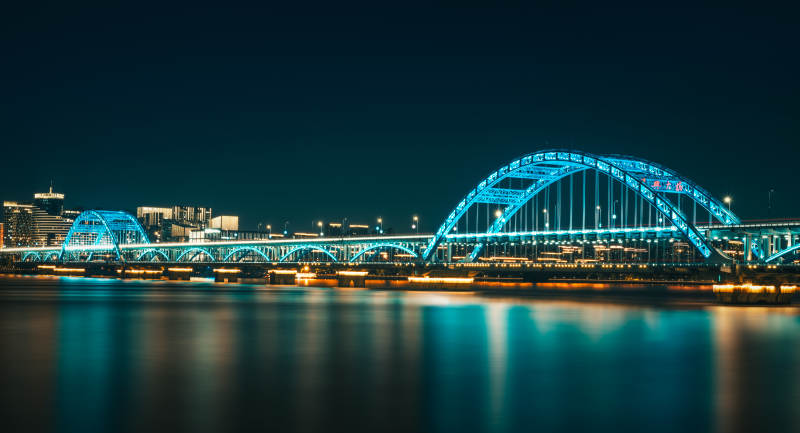 杭州复兴大桥夜景图片