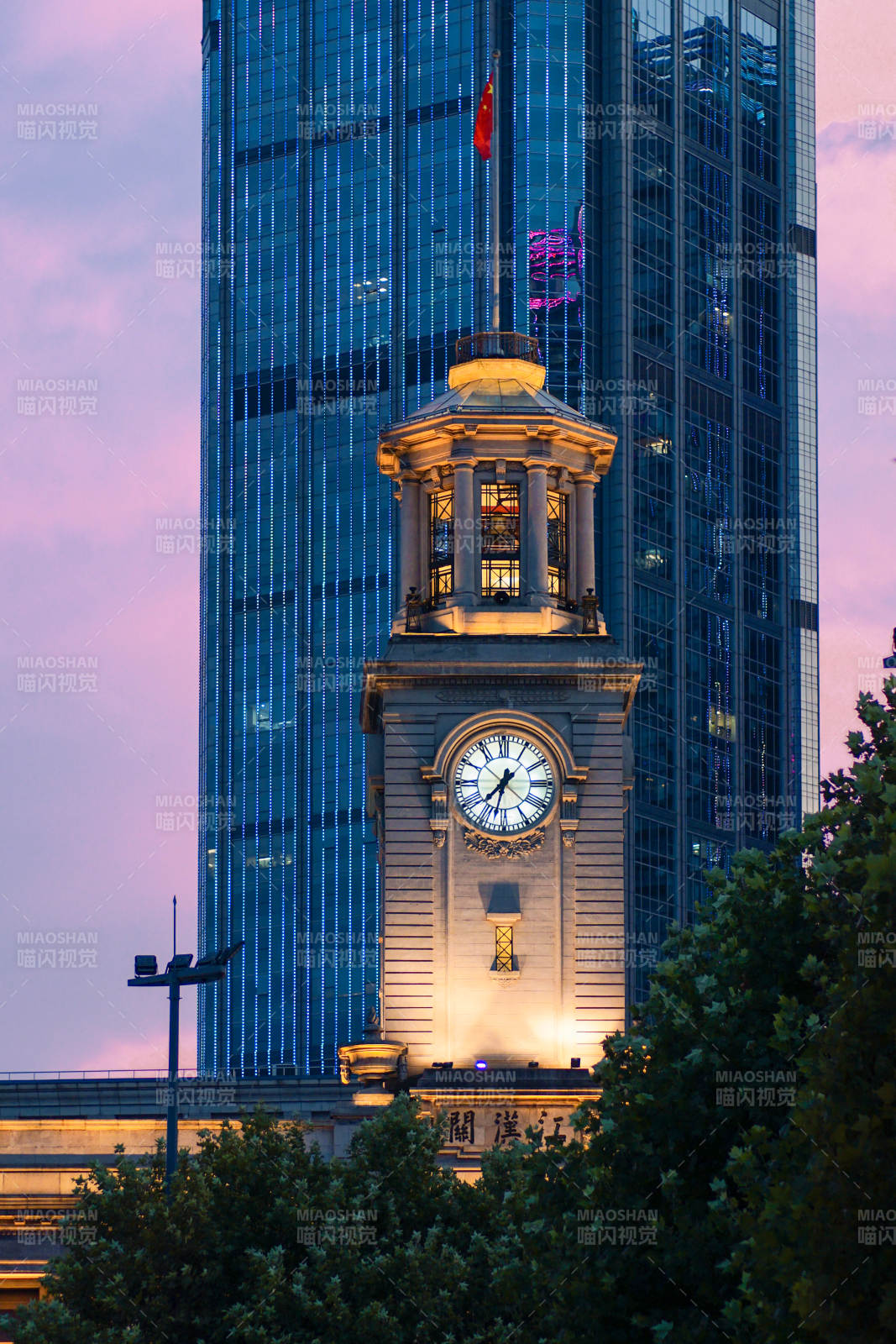 江汉关钟楼夜景武汉关图片