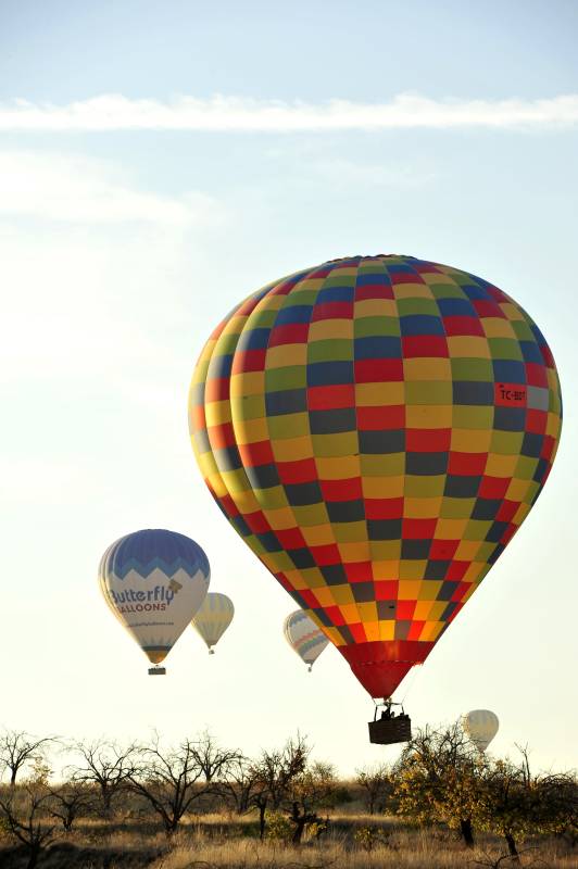 土耳其热气球在天空中翱翔图片