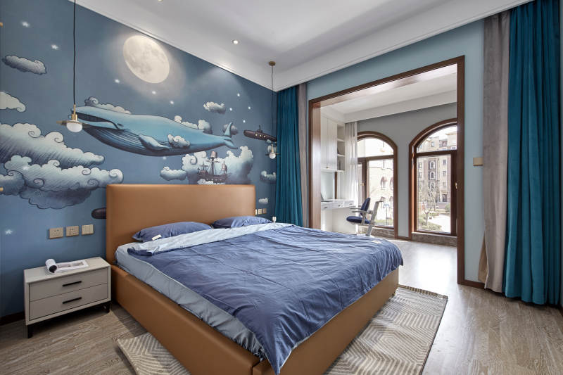 梦幻鲸鱼主题卧室设计图片