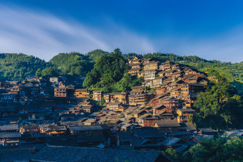 山间古寨风光图片