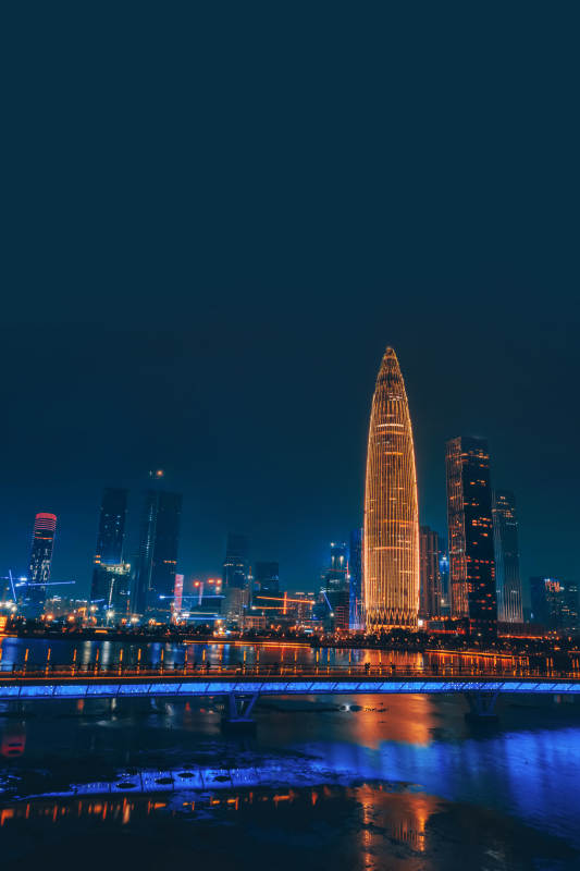 夜幕下的深圳天际线图片