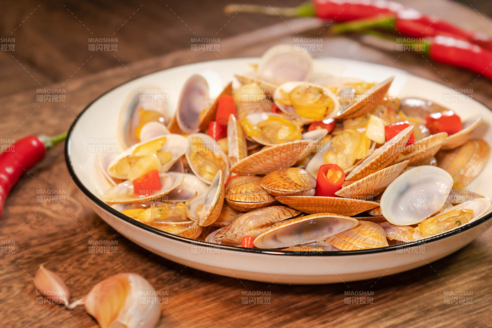 蒜香炒蛤蜊图片