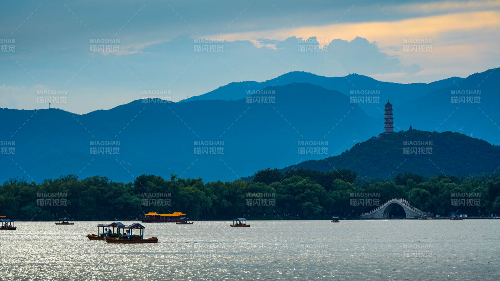 颐和园昆明湖山水画中游图片