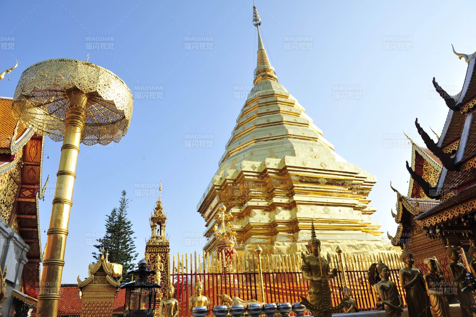 泰国清迈金塔佛寺风光图片