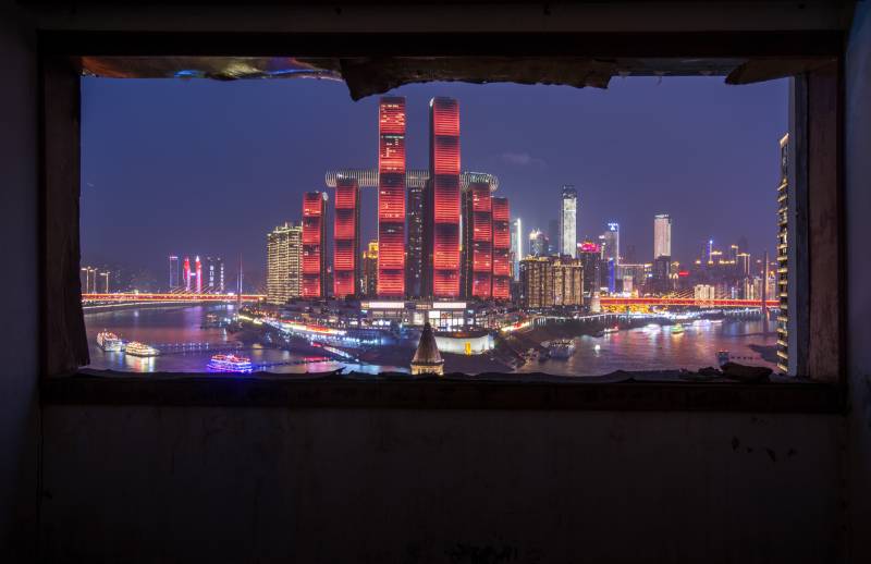 重庆来福士广场夜景图片