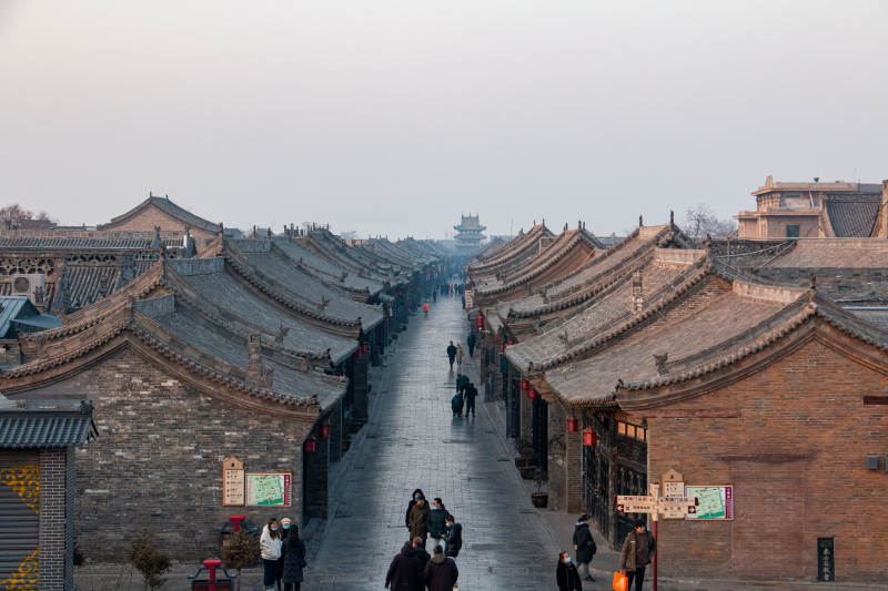 山西平遥古城古街晨景图片