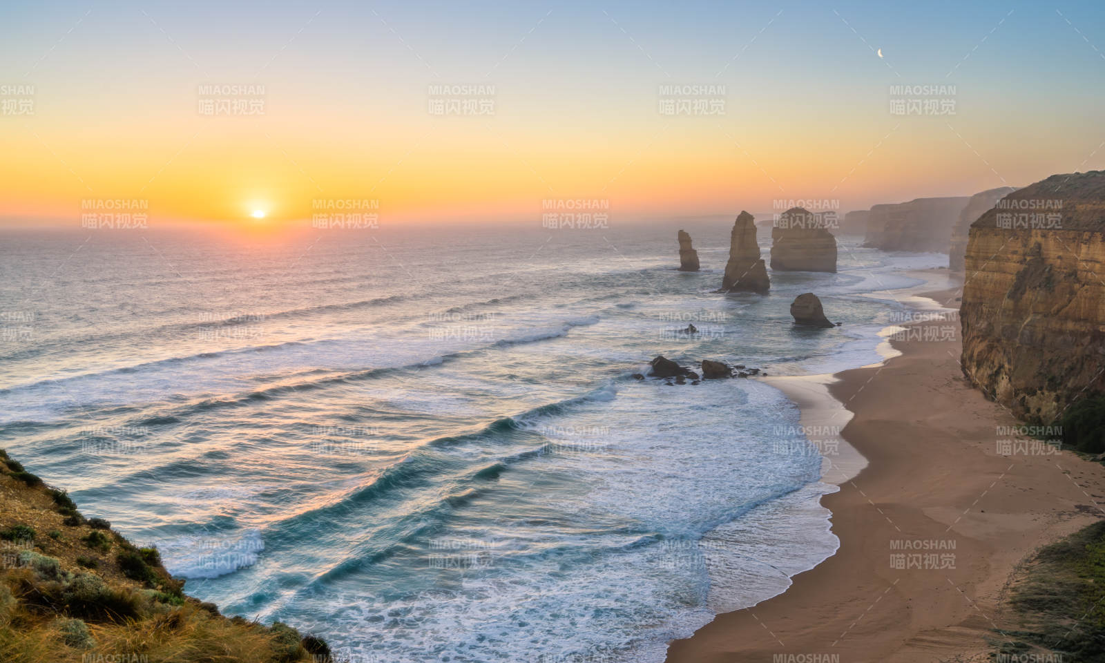 澳洲大洋路十二门徒日落海岸奇观图片