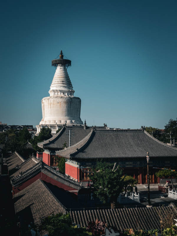 航拍北京妙应寺白塔风光图片