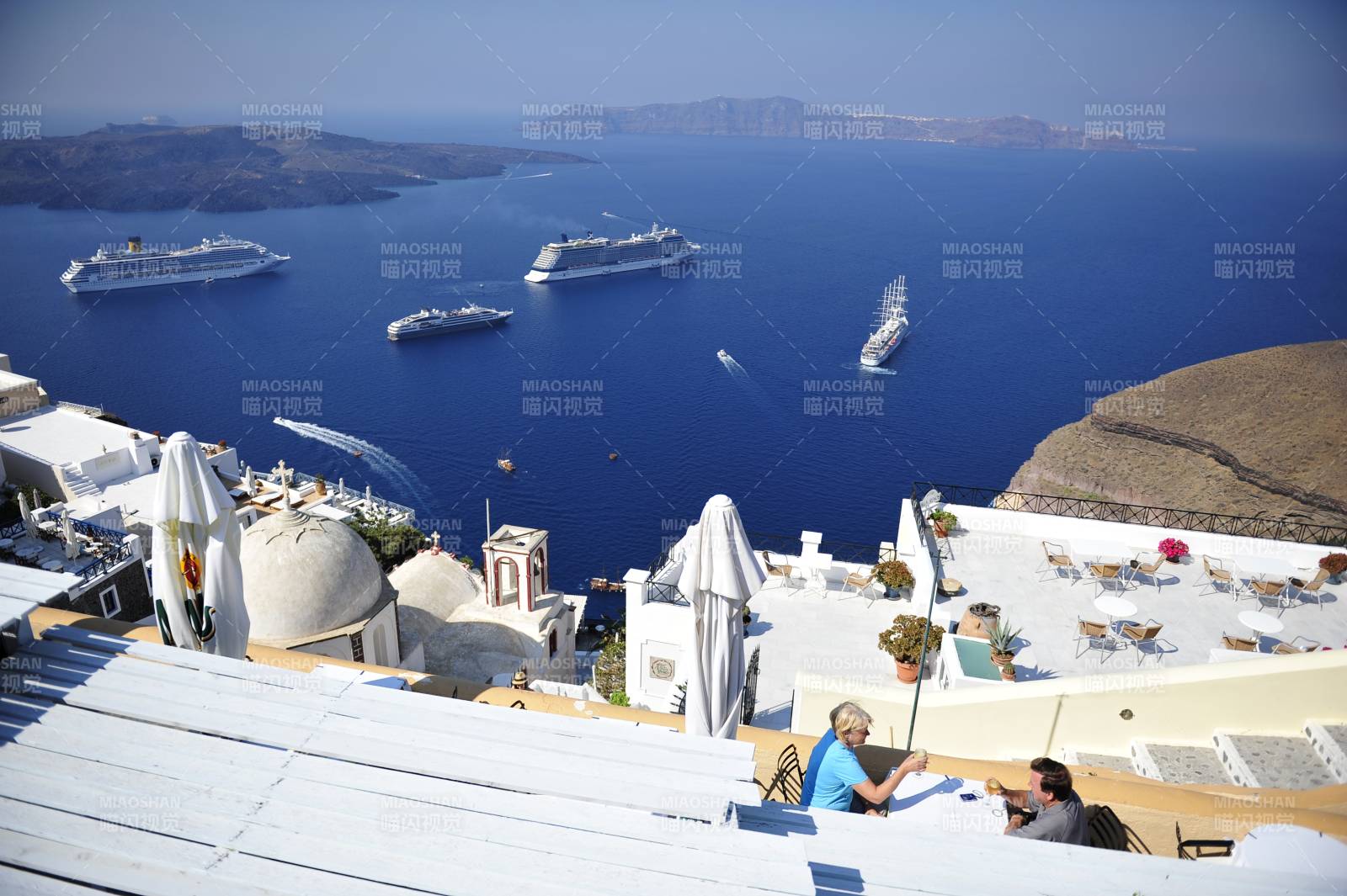 希腊圣托里尼海景风光图片